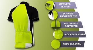 Radtrikot mit vielen Funktionen in Grün