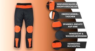 Motorradhose mit vielen Funktionen