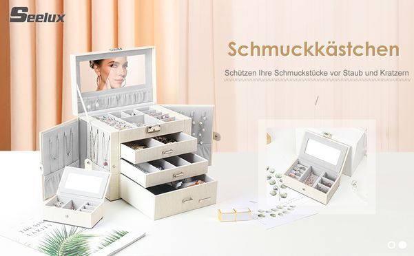 Elegantes Schmuckkästchen mit Samt Innenausstattung und praktischem Design