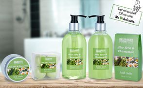 Wellnessbad aus grünem Aloe Vera und blumigem Kamille Aroma