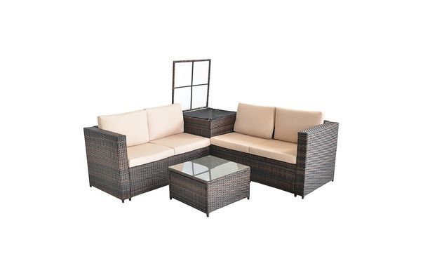 Polyrattan Lounge inkl. Kissenbox