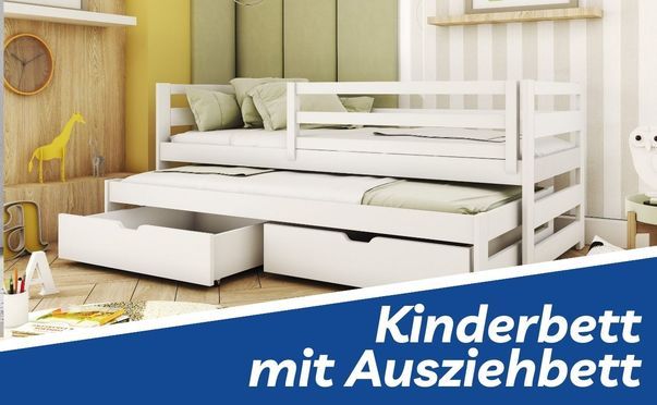 Kinderbett & Jugendbett mit Ausziehbett und Schubladen