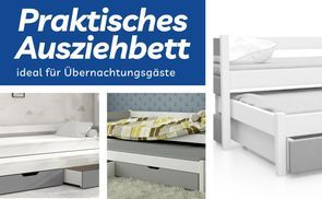 Funktionales Jugendbett mit Ausziehbett und Stauraum