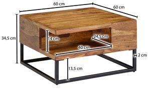 FineBuy Couchtisch FB50967 Wohnzimmer Tisch Holz massiv Sofatisch  Beistelltisch online kaufen bei Netto