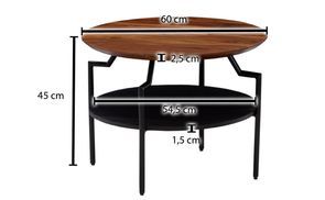 FINEBUY Couchtisch FB54925 (60x30x60 cm Sheesham Massivholz