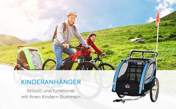 HOMCOM 2 in 1 Kinderfahrradanhänger