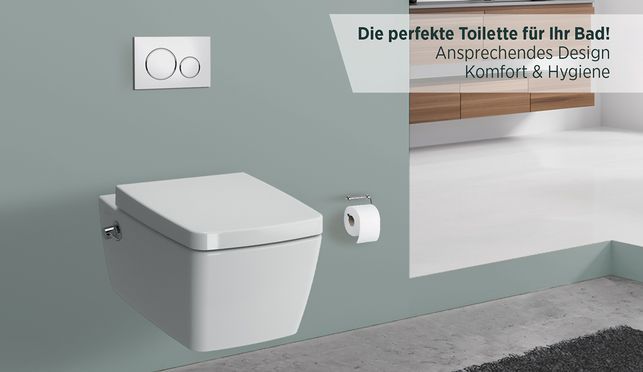 SPÜLRANDLOSES HÄNGE WC MIT BIDET FUNKTION & WC SITZ MIT ABSENKAUTOMATIK