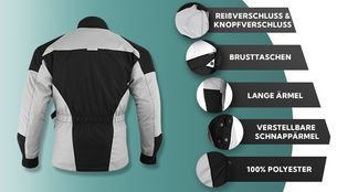 Textil Motorradjacke mit vielen Funktionen