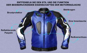 Funktion der Motorradjacke beeindruckende Eigenschaften