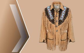 Western Lederjacke mit Polyester Innenfutter