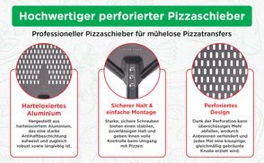 Perforierte Pizzaschaufel mit harteloxierten Aluminium