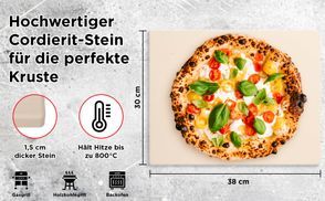 Hochwertiger Pizzastein doppelseitig nutzbar 