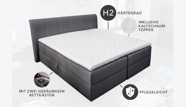 Dein neues, modernes Boxbett - mit Bettkasten und inkl. Matratze und Topper!