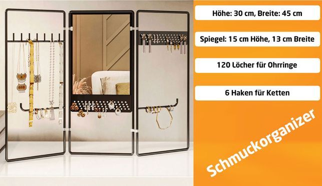 Luxus Schmuckständer Schmuckorganizer Spiegel Organizer Schmuck Schmuckregal 