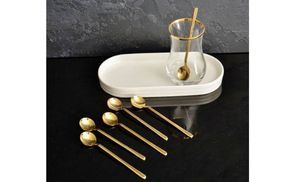 Elegantes 6 teiliges Gold Teelöffel Set