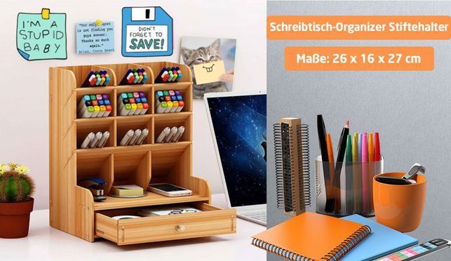 Organizer Schreibtisch für Stifte & Utensilien Stiftehalter Schubladen