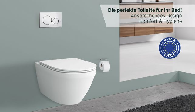 SPÜLRANDLOSES HÄNGE WC KOMPLETT SET