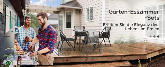 Gartenmöbel Set, Balkonmöbel Set mit 1 Tisch, 4 Stühlen