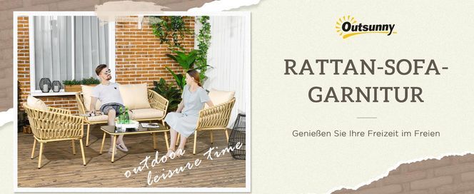 Rattan Sofa Garnitur