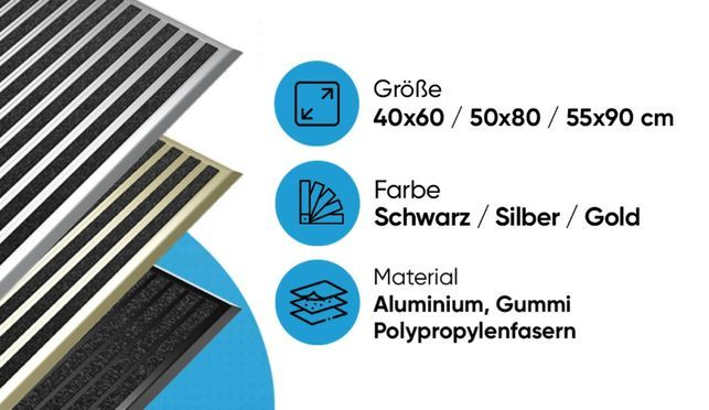 WEST&EAST Aluminium Schmutzfangmatte für Außenbereich