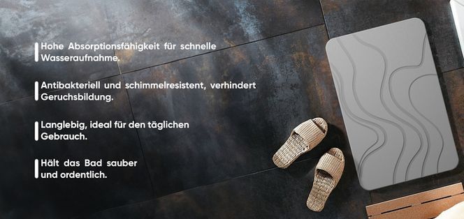 Die innovative Stein Badematte – Schnell trocknend, antibakteriell und rutschfest!