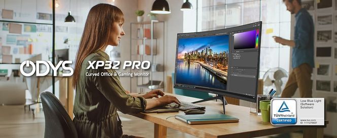 Odys XP32 Pro 80cm/32 Zoll, WQHD Curved Gaming Monitor, 2.560x1.440 Pixel, 165 Hz, HDMI,Display Port