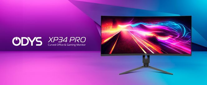 Odys XP34 Pro 86cm/34 Zoll, UWQHD Curved Gaming Monitor, 3.440x1.440 Pixel, 165Hz, AMD Free Sync