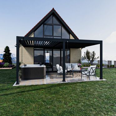 Stahl Anstell Pavillon Pergola Deluxe Plus von Weide: Wo Eleganz auf verlässliche Stabilität trifft