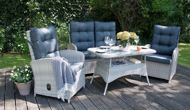 Garten Dining Lounge Set Monte Carlo Polyrattan, für bis zu 4 Personen