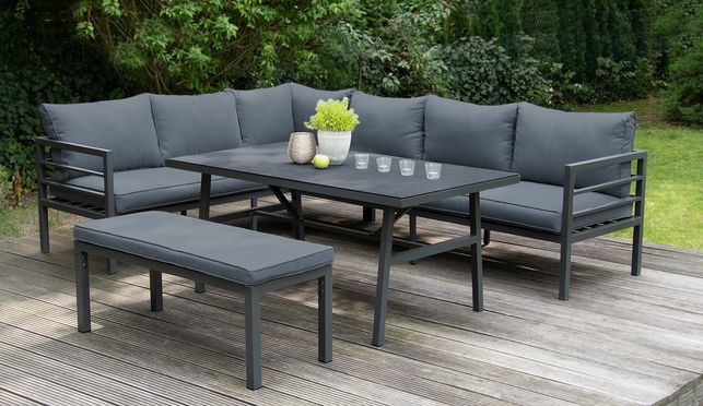 Gartenlounge Set aus Aluminium für bis zu 9 Personen