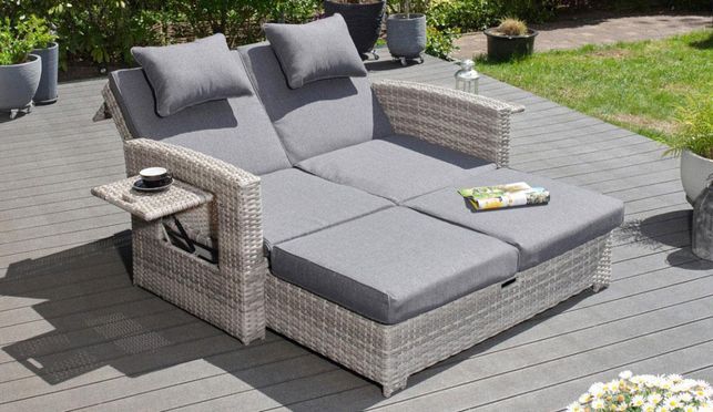 Multifunktions Gartensofa Polyrattan, für 2 Personen, vielseitige Nutzungsmöglichkeiten