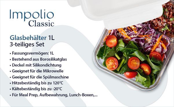 Impolio Classic Glas Vorratsbehälter (3 Stück)