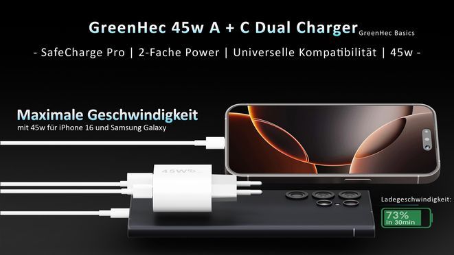 GreenHec 45w A+C Dual Charger