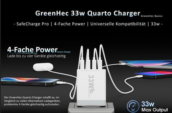 GreenHec Basics 33w Quarto Charger