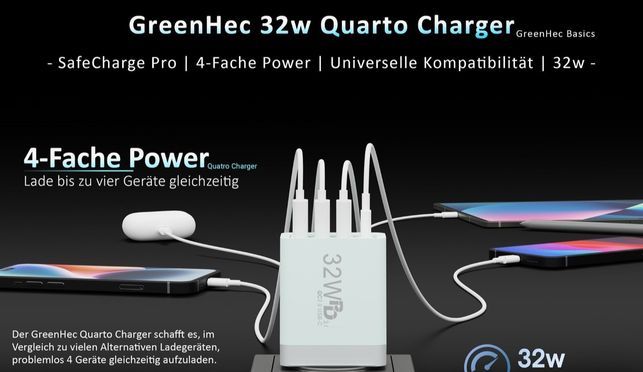 GreenHec Basics 32w Quarto Charger