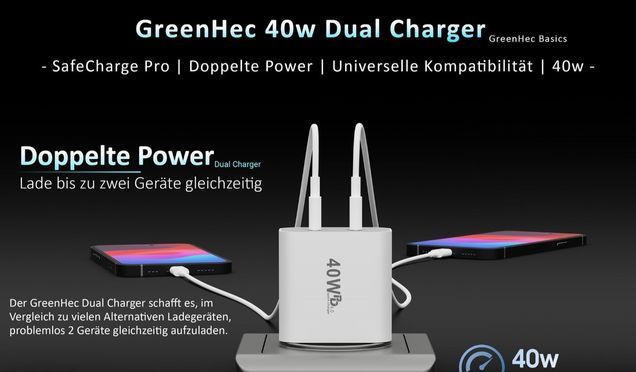 GreenHec Basics 40w Dual Charger