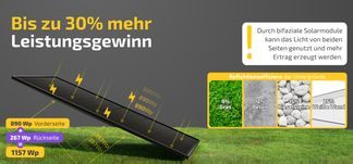 Bifaziale Solarmodule Bis zu 30% mehr Ertrag