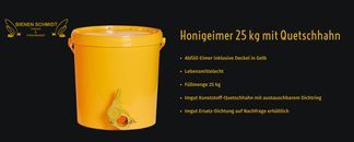 25 kg Füllmenge mit Auslaufhahn