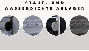 Staub und wasserdichte Ablagen