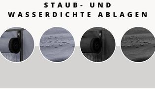 Staub und wasserdichte Ablagen