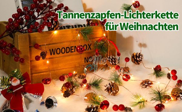 Weihnachtsgirlande mit Lichtern, Dekoration für die Weihnachtsfeier