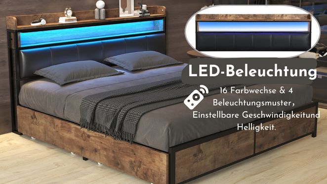 Modernes LED Beleuchtetes Bett für Ihr Schlafzimmer