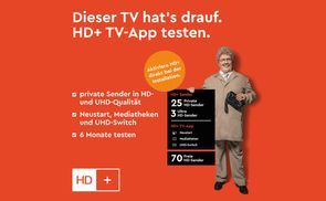 Testen Sie für 6 Monate ganz unverbindlich die HD+ TV App