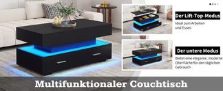 Flexibler Couchtisch mit anpassbarem Lift Top Design