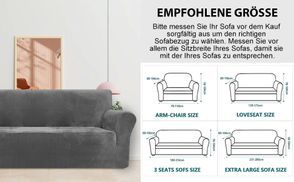 Bitte messen Sie vor dem Kauf die Maße des Sofas.