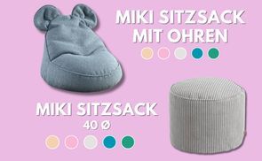 Miki Sitzsack mit Ohren & Miki Sitzsack 40 Ø