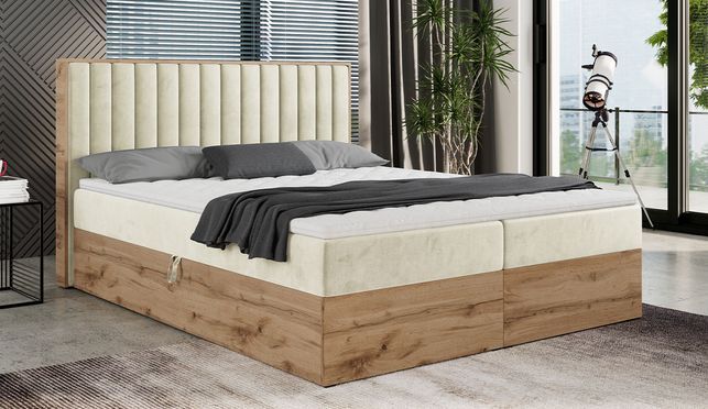 Bett für ein modernes Schlafzimmer, das Funktionalität mit Ästhetik verbindet