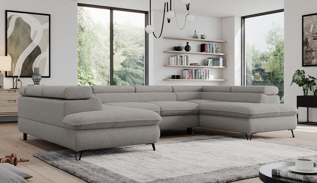 Sofa mit Schlaffunktion, mit Bettkästen und verstellbaren Kopfstützen