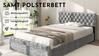 Elegantes Samt Polsterbett: Atmungsaktiv, Langlebig und Wund