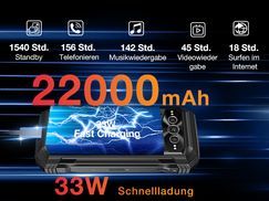 22000 mAh Superakku und 33 W Schnellladung